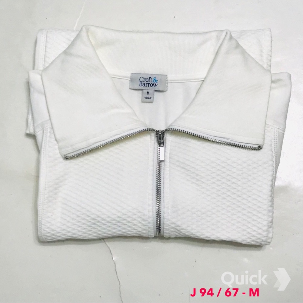 M - New Croft & Barrow Lightweight Track Jacket in Ivory - Picture 11 of 11